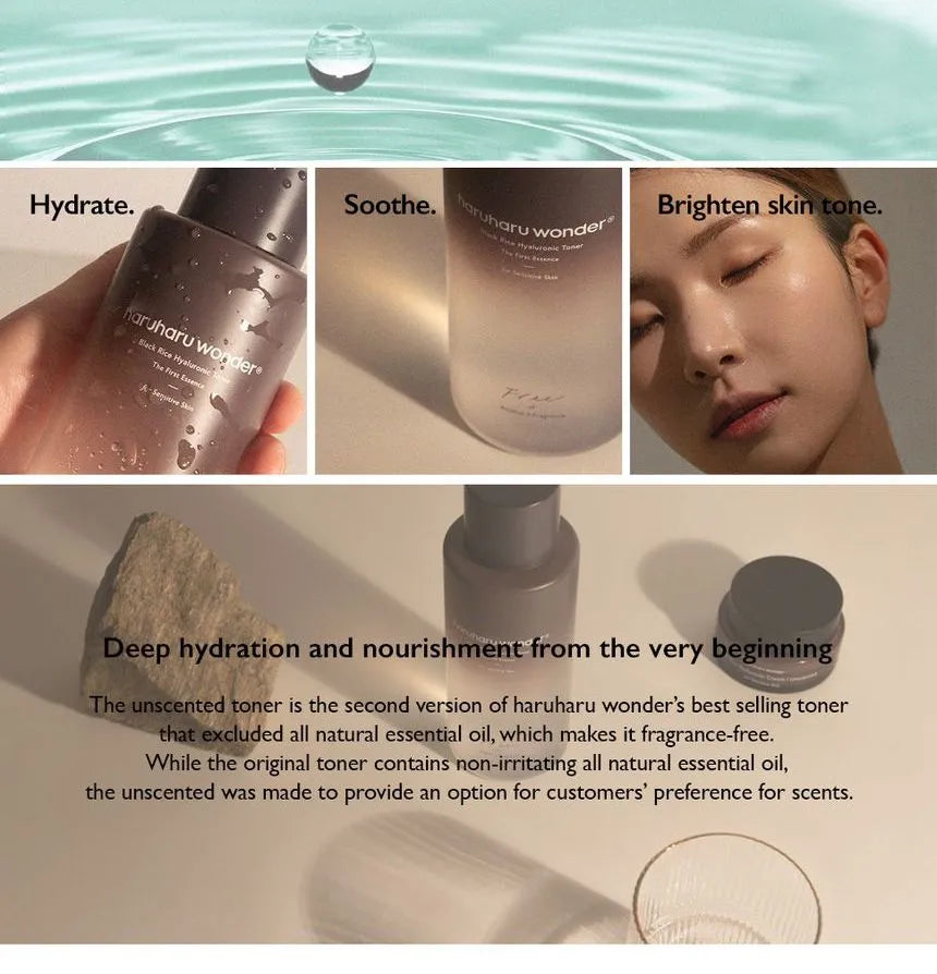 Haruharu Wonder Black Rice Hyaluronic Toner Fragrance Free Jumbo 300Ml