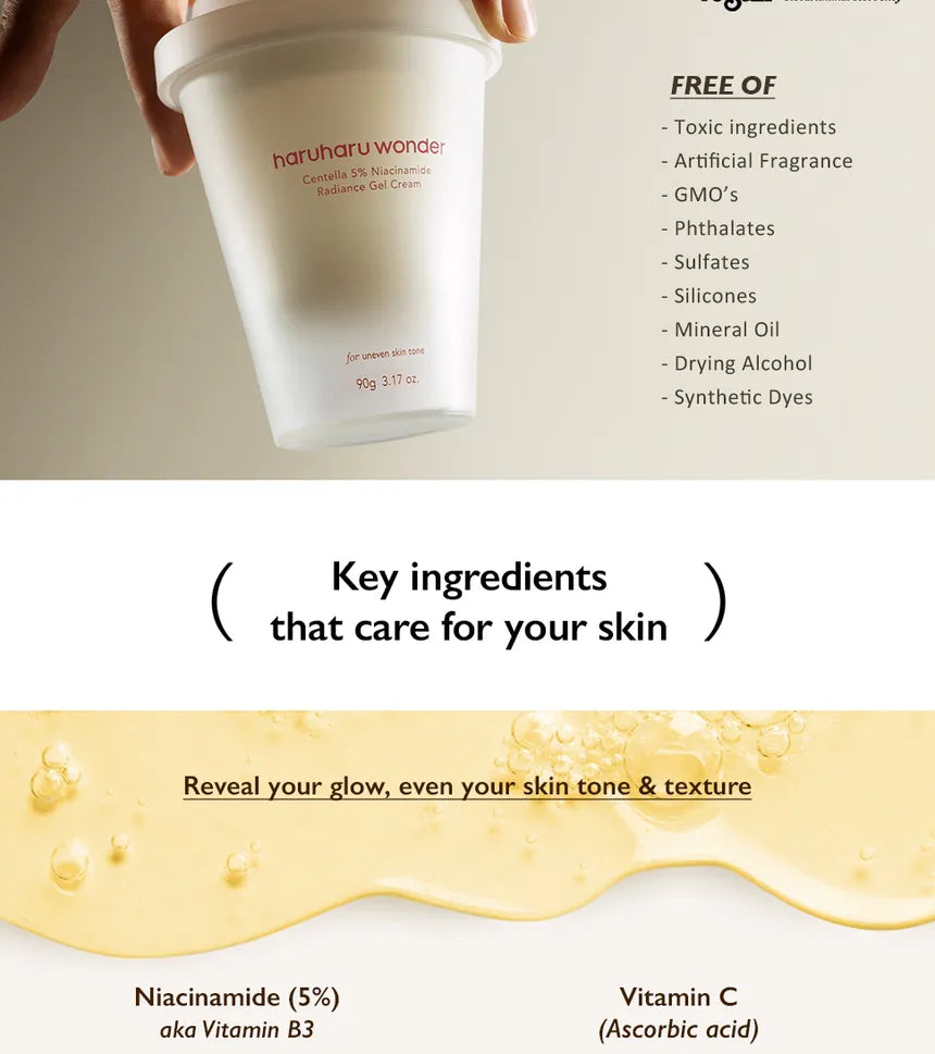 Haruharu Wonder Centella 5% Niacinamide Radiance Gel Cream 90gm