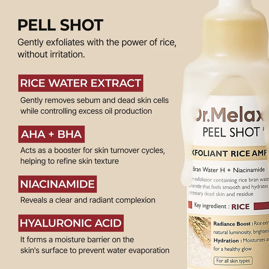 Dr.Melaxin Peel Shot Exfoliant White Rice Ampoule 80Ml